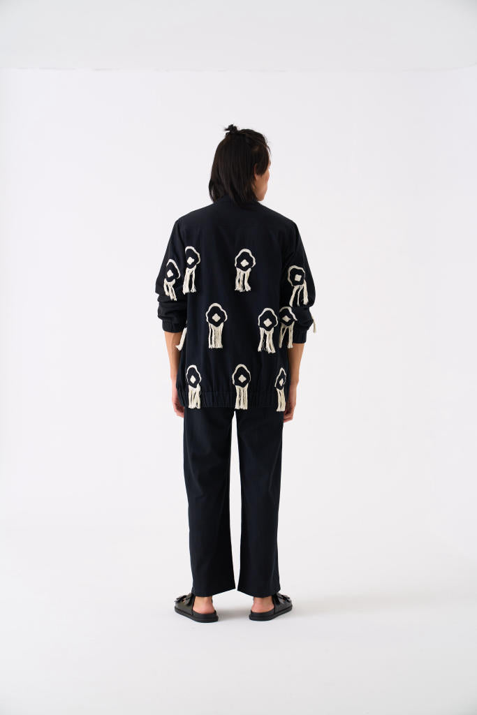 FRINGE BOMBER JACKET CO-ORD - BLACK by THREE Men for men in Singapore