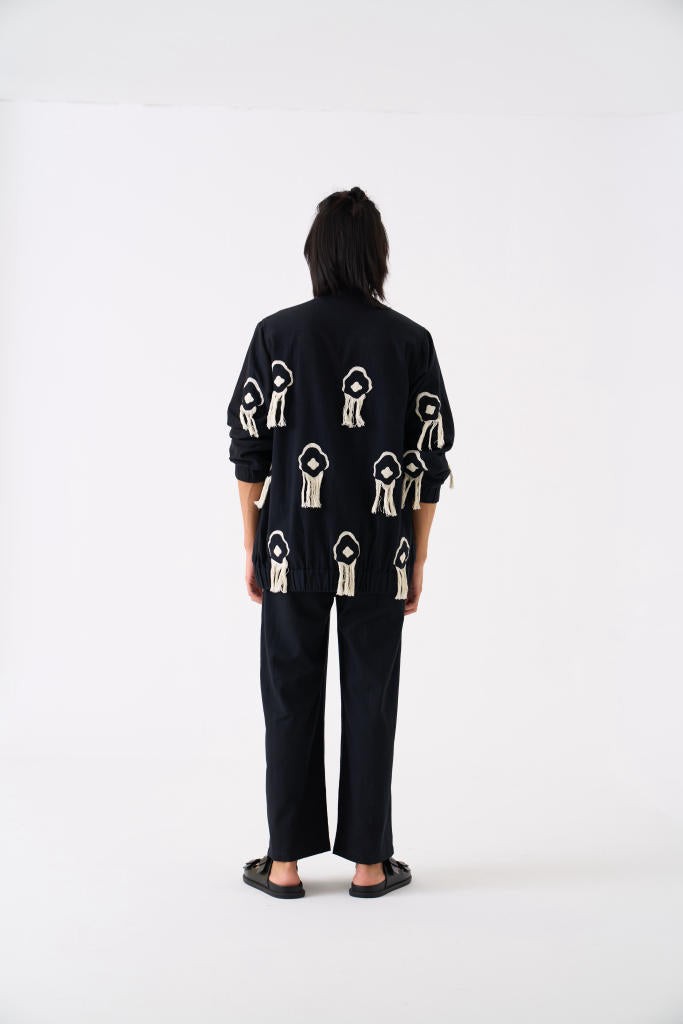 FRINGE BOMBER JACKET CO-ORD - BLACK by THREE Men for men in Singapore
