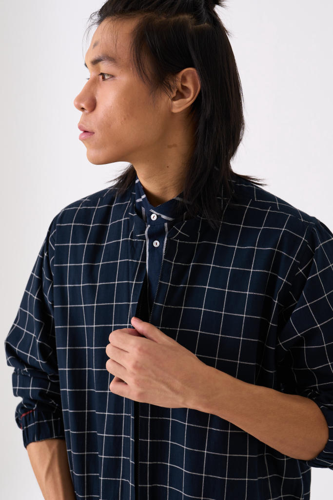 BOMBER JACKET - BLACK CHECK by THREE Men for men in Singapore