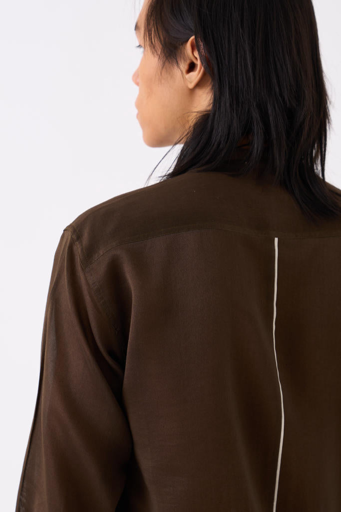 PANELLED EMBROIDERED SHIRT CO-ORD by THREE Men for men in Singapore