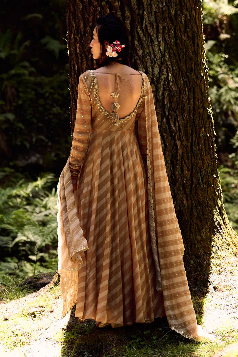 Sadie Anarkali Set cotton silk by Paulmi & Harsh-kahan Sep'26 in yellow for women in Singapore