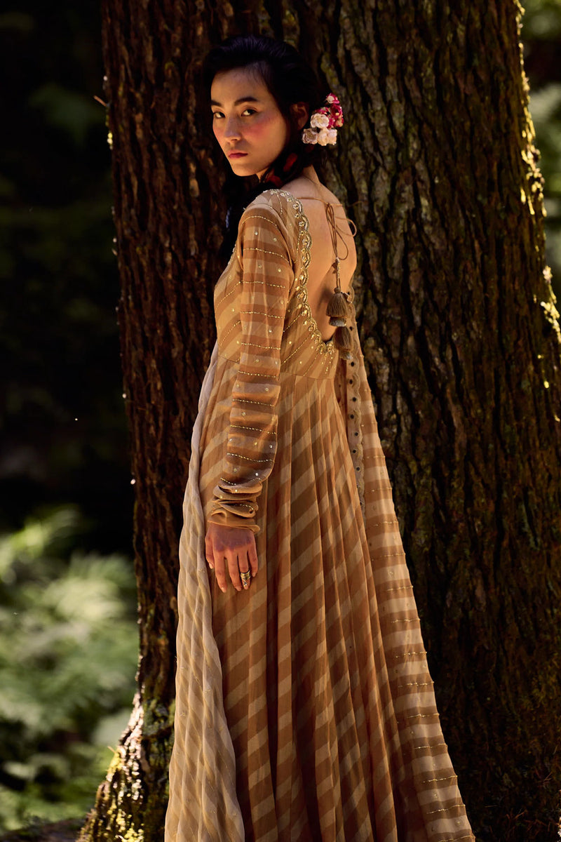 Sadie Anarkali Set cotton silk by Paulmi & Harsh-kahan Sep'26 in yellow for women in Singapore