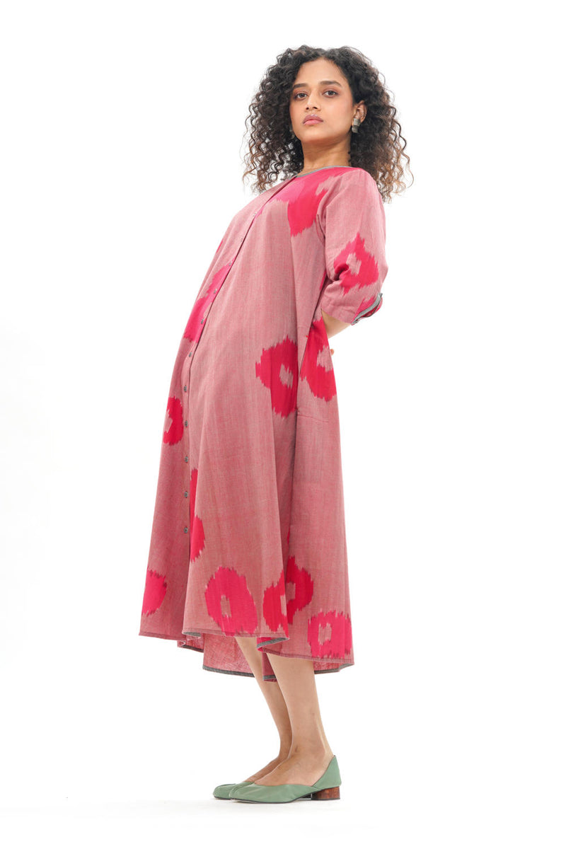 SAKURA BIAS BUTTON DRESS