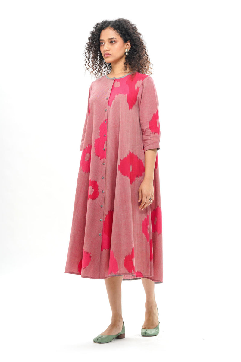 SAKURA BIAS BUTTON DRESS