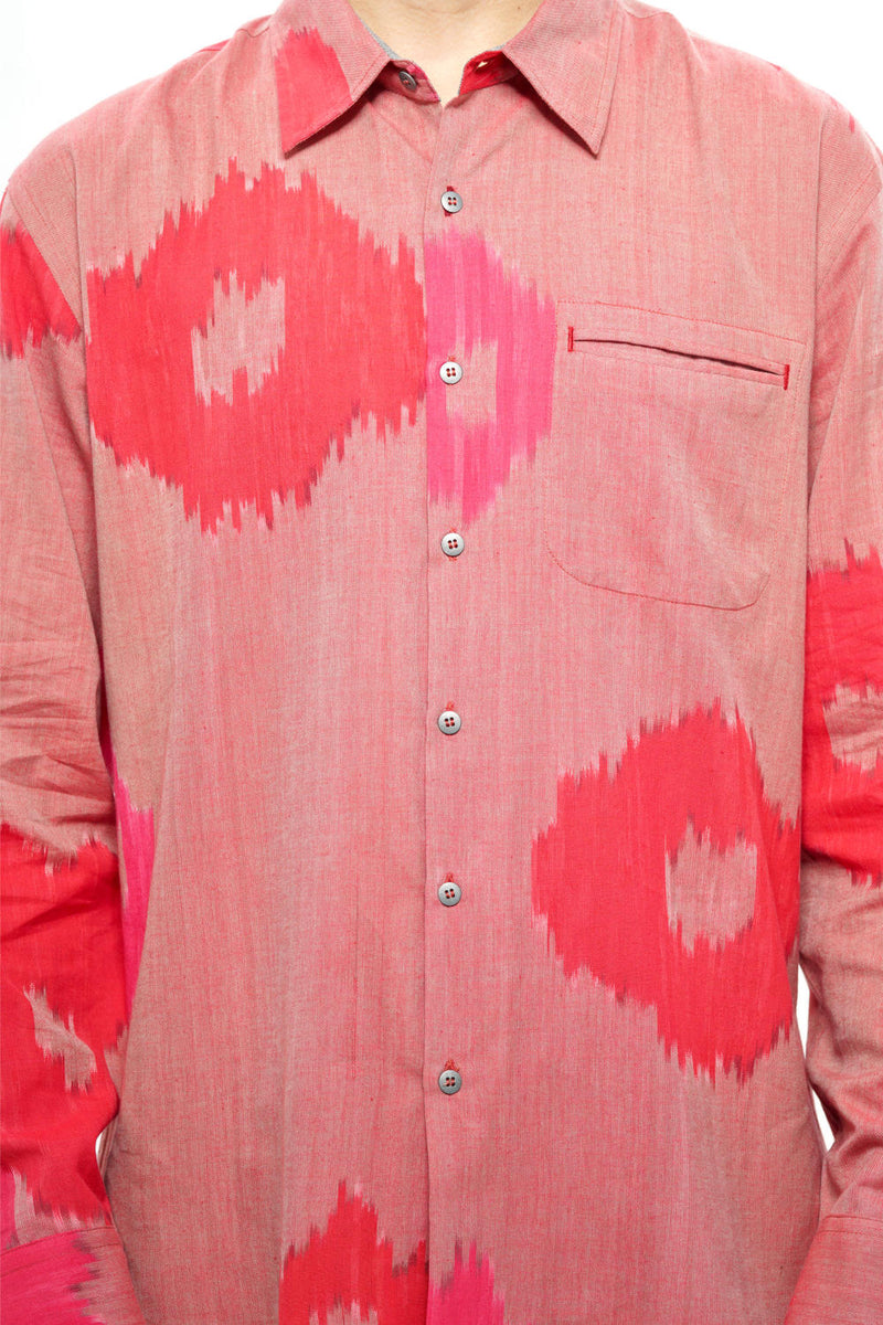 SAKURA MENS FULL SHIRT 100% cotton by Translate Men in pink color for men in Singapore