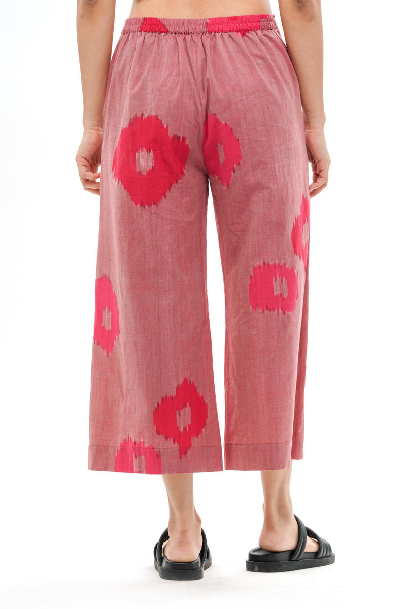 SAKURA PALAZZO 100% cotton by Translate - Handwoven Ikat in pink color for women in Singapore
