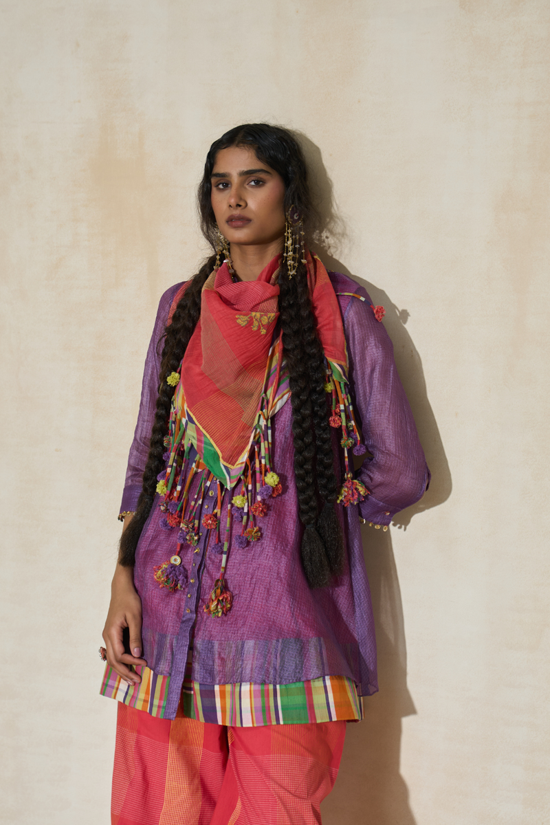 Sam Tunic cotton by SWATTI KAPOOR in purple color for women in Singapore
