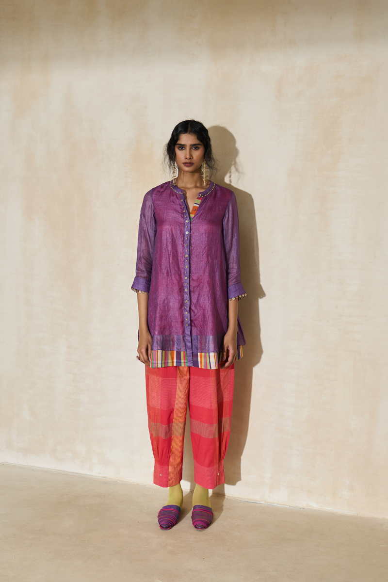 Sam Tunic cotton by SWATTI KAPOOR in purple color for women in Singapore