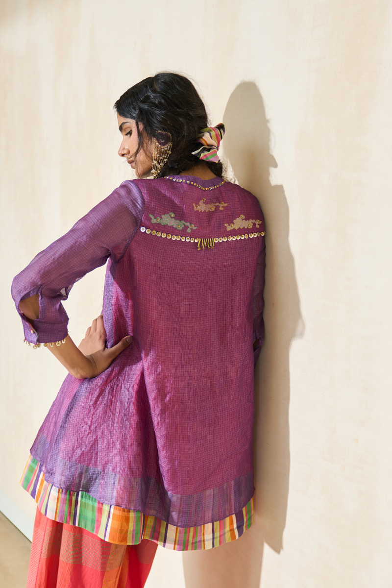 Sam Tunic cotton by SWATTI KAPOOR in purple color for women in Singapore