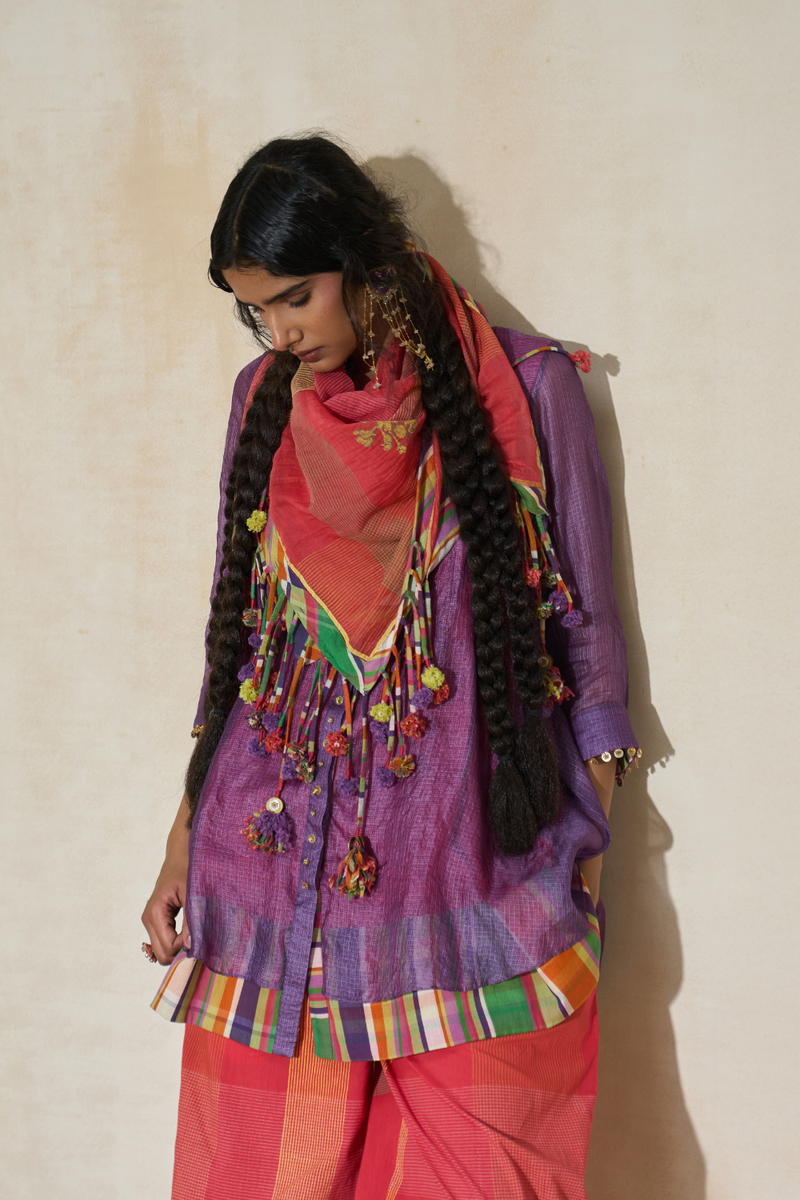 Alex Scarf cotton by SWATTI KAPOOR in pink color for women in Singapore