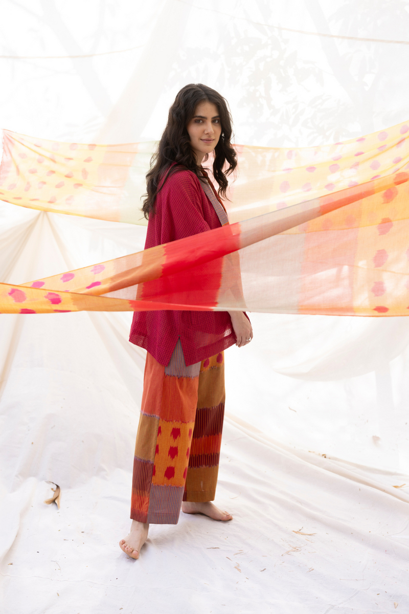 ANG STOLE 100% cotton by Translate - Handwoven Ikat in multi color for women in Singapore