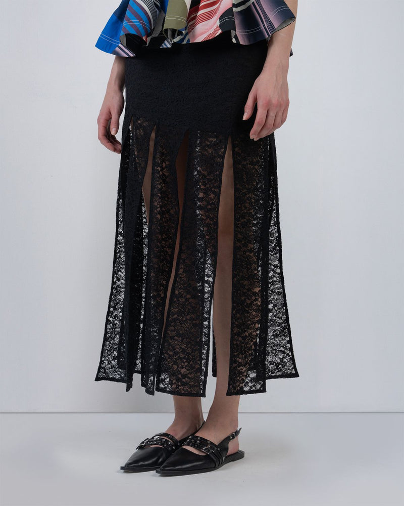 SCALPERE SKIRT - Black skirt by Leh Studios in black for women in Singapore