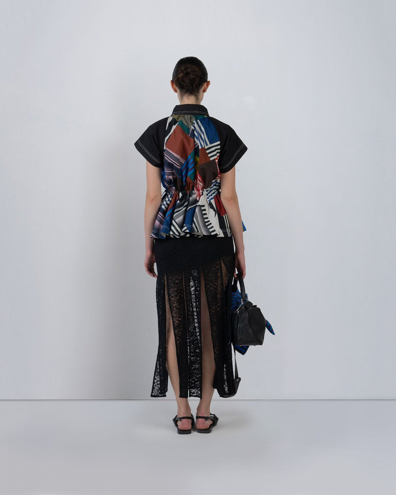 SCALPERE SKIRT - Black skirt by Leh Studios in black for women in Singapore