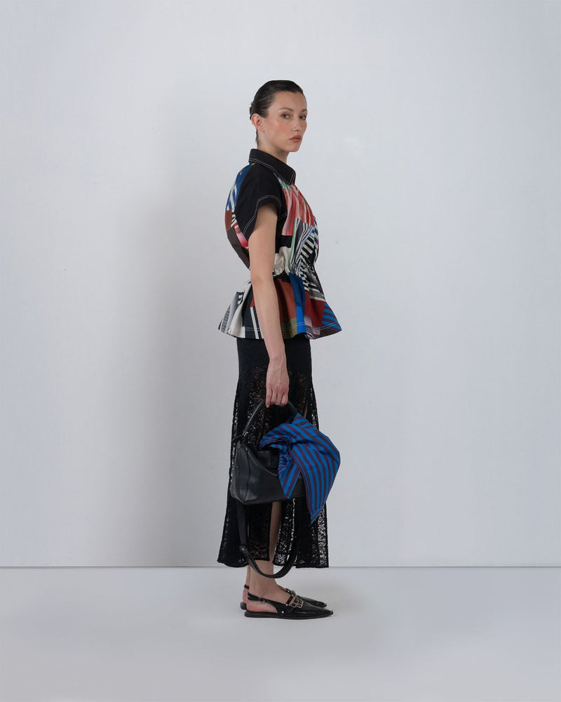 SCALPERE SKIRT - Black skirt by Leh Studios in black for women in Singapore