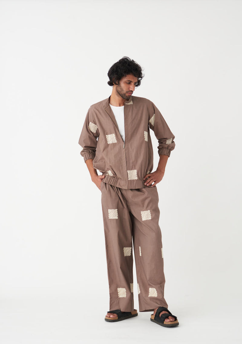 EMB. DRAWSTRING PANT - CEDAR poplin by THREE Men for men in Singapore