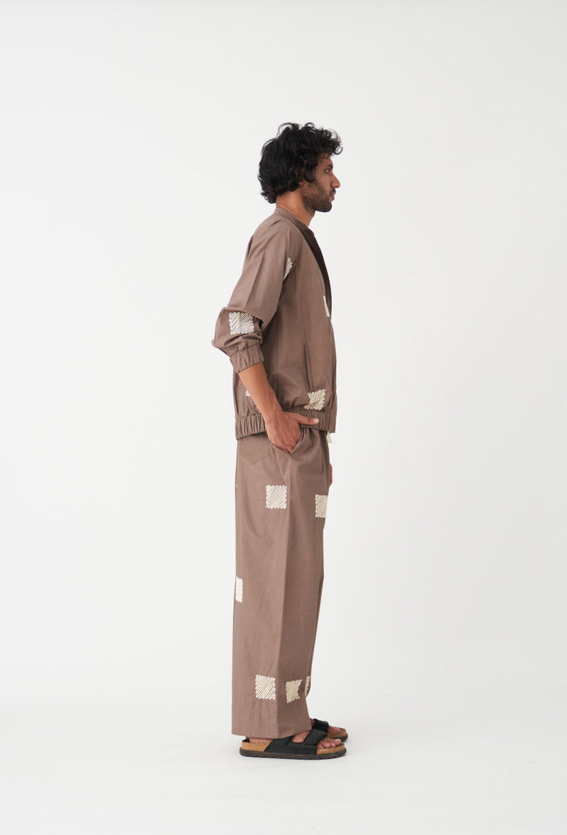 EMB. DRAWSTRING PANT - CEDAR poplin by THREE Men for men in Singapore