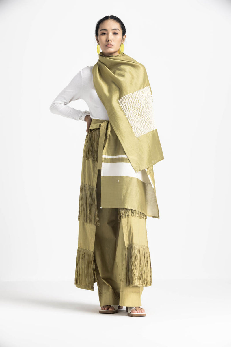 SQUARE EMB. SCARF chanderi by THREE for women in Singapore