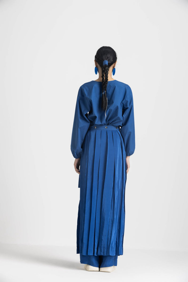 SQUARE TOP - ELECTRIC BLUE poplin by THREE in blue color for women in Singapore