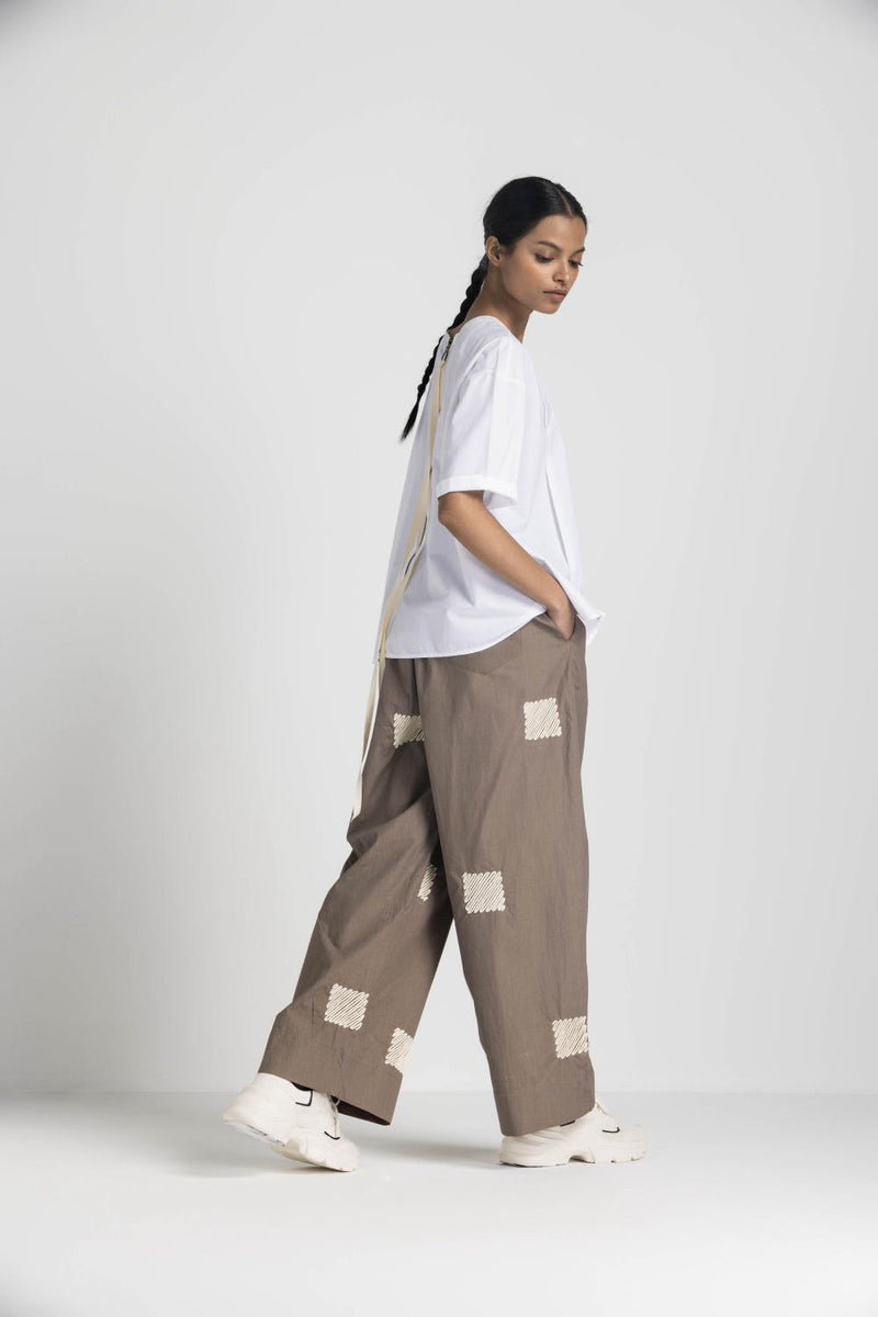 ASYMMETRIC PLEAT TOP - WHITE poplin by THREE in white color for women in Singapore