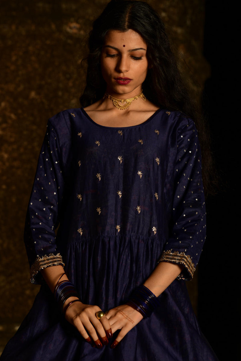 Shaniratna Kurta Set chanderi by Tokree in blue color for women in Singapore