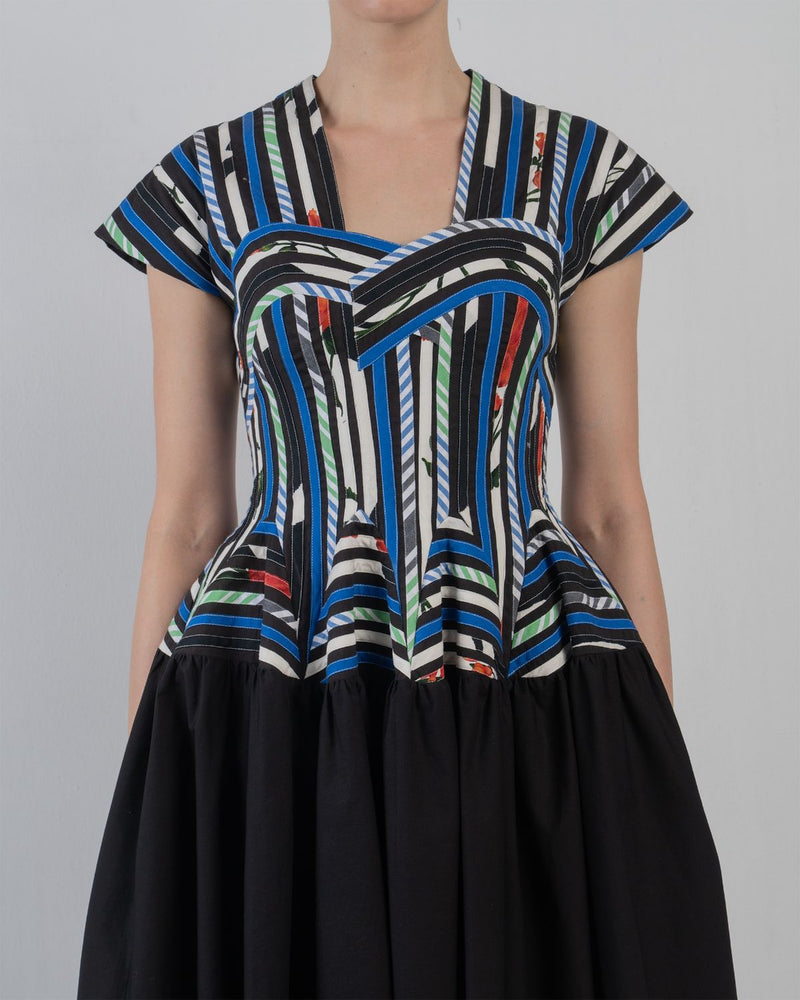 SIA DRESS - Multicolour + Black dress by Leh Studios in multicolour for women in Singapore
