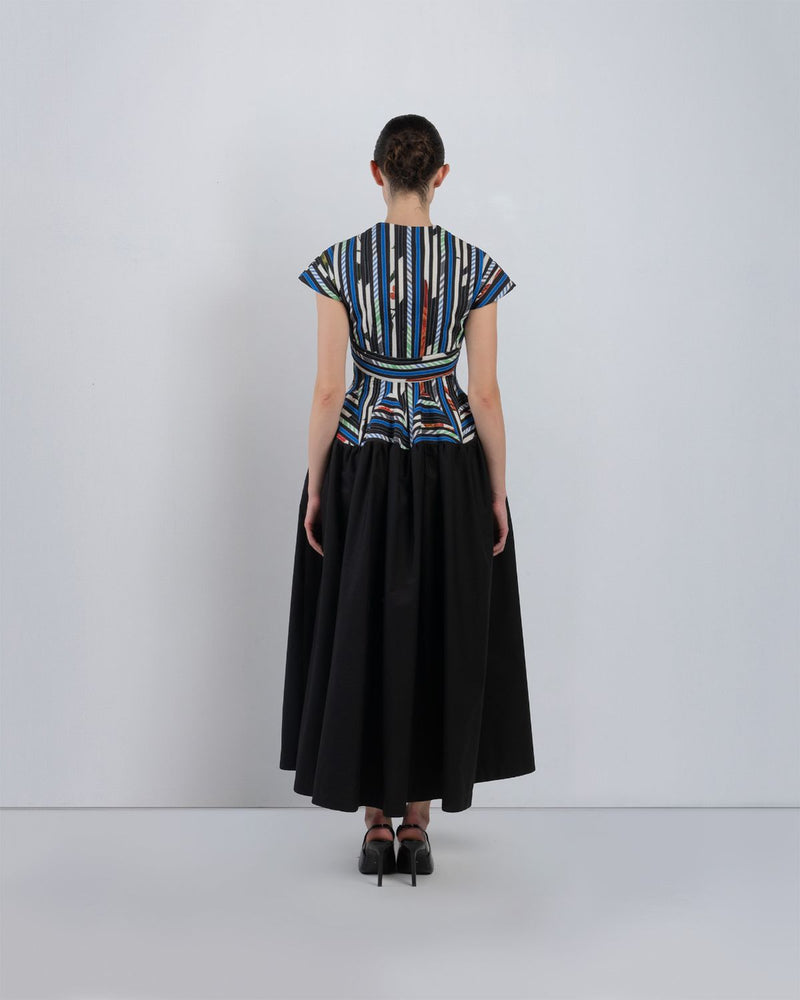 SIA DRESS - Multicolour + Black dress by Leh Studios in multicolour for women in Singapore