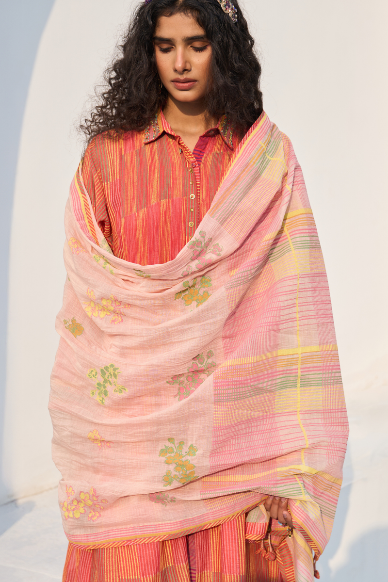 Kiki Dupatta chanderi by SWATTI KAPOOR in pink color for women in Singapore