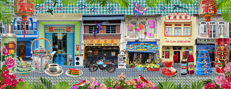 Singapore Shophouses In Heritage Brights