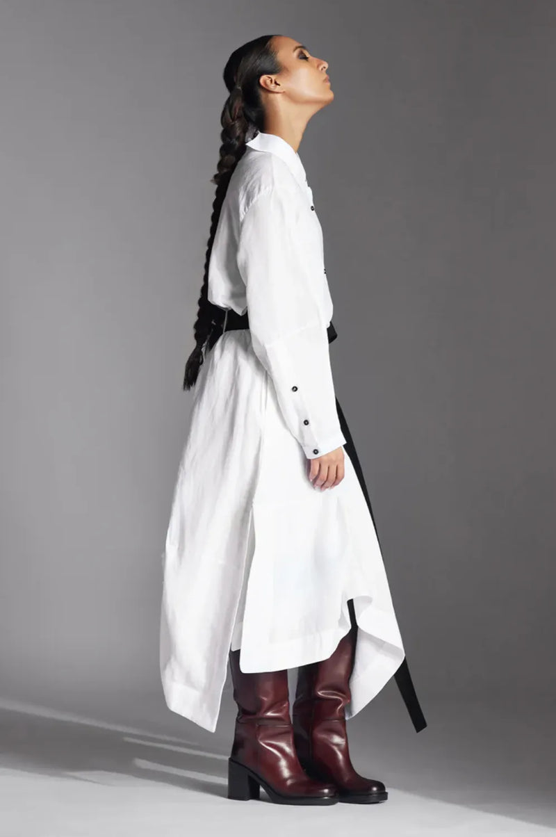 Aspen Skirt in Linen-White linen by Chola in white color for women in Singapore