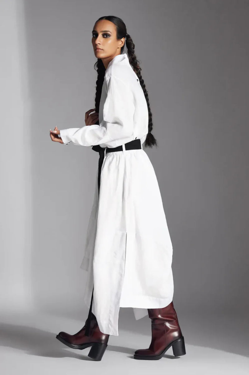Aspen Skirt in Linen-White linen by Chola in white color for women in Singapore