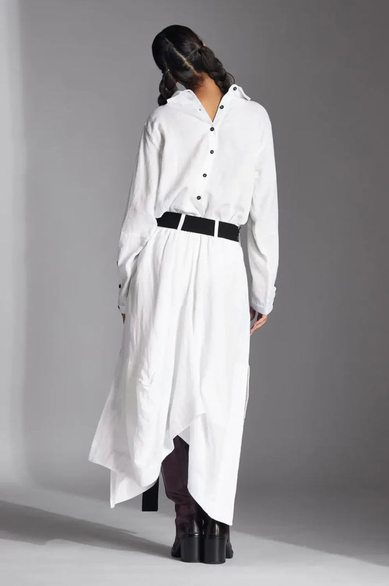 Aspen Skirt in Linen-White linen by Chola in white color for women in Singapore