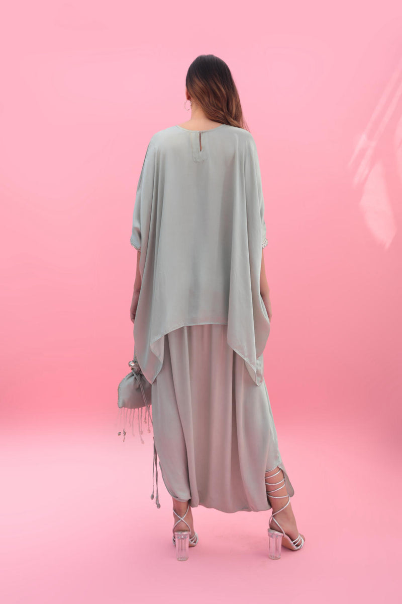 Masbah Green CO-ORD SET with Dhoti Skirt