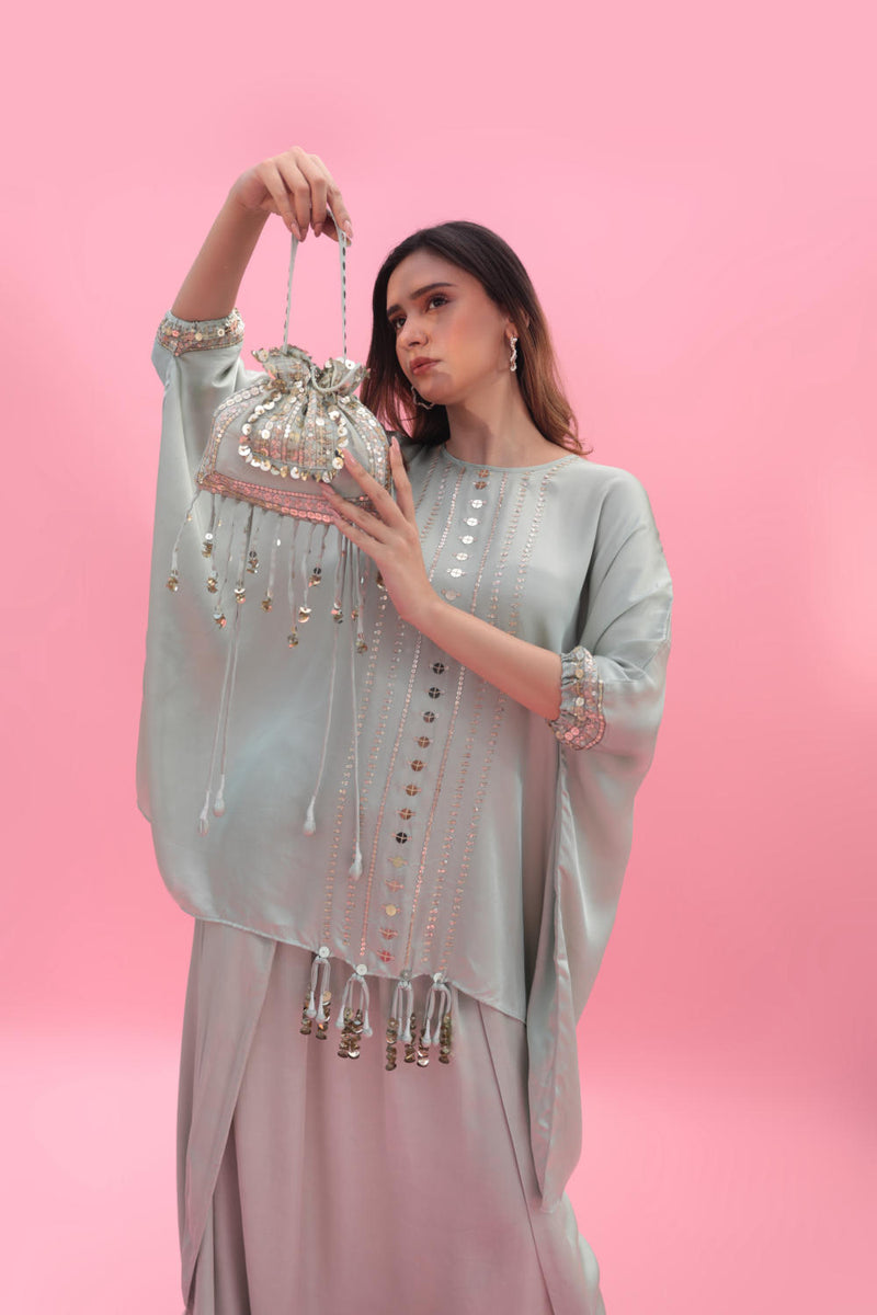 Sakura Green Potli Bag