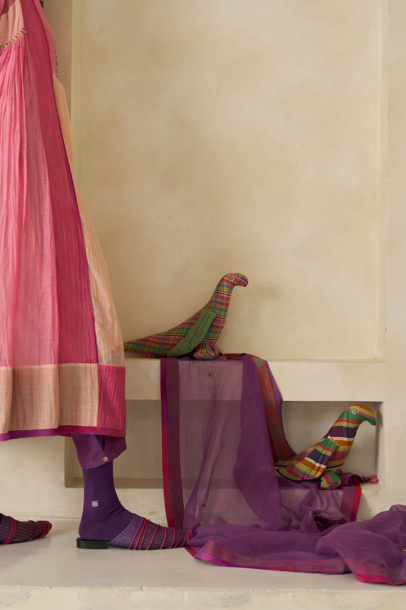 Jack Dupatta cotton by SWATTI KAPOOR in purple color for women in Singapore