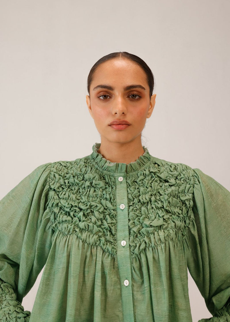 SMOCKED SHIRT - MINT cotton by CORD for women in Singapore