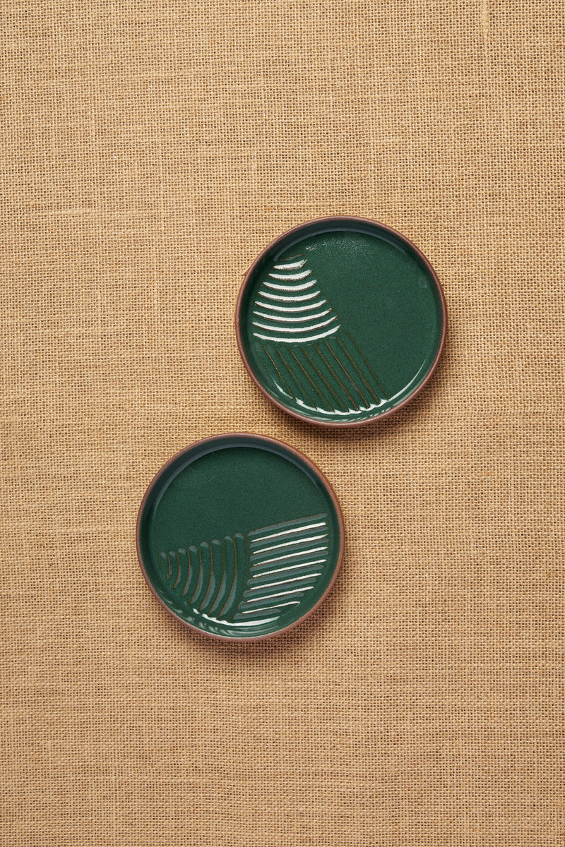 Gata Loop Snack Plate-Lines (Set of 2)