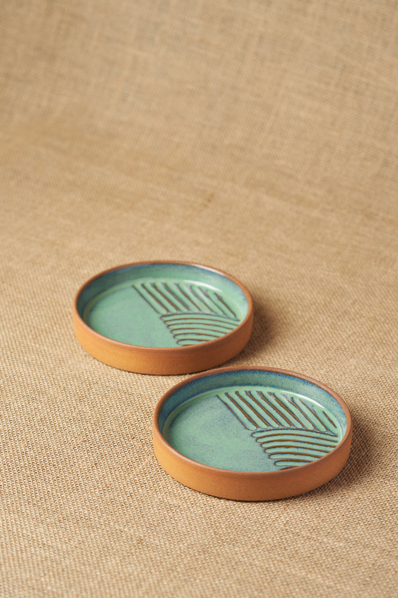 Gata Loop Snack Plate-Lines (Set of 2)