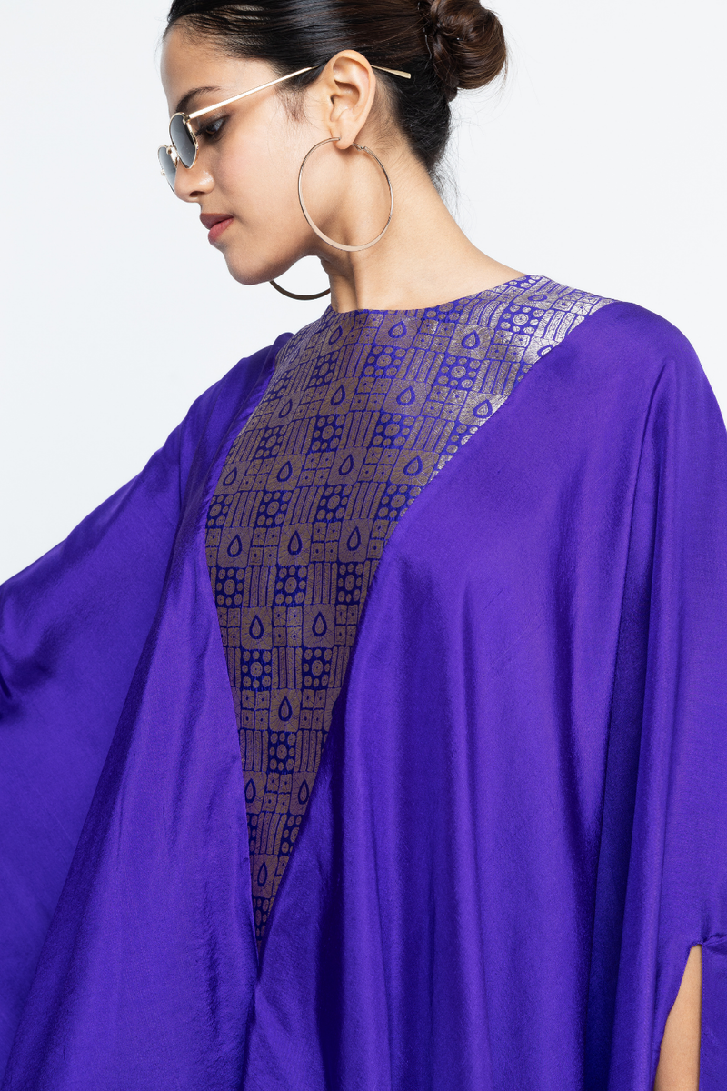 Trisha - Statement Silk Cape & Skirt set - Purple