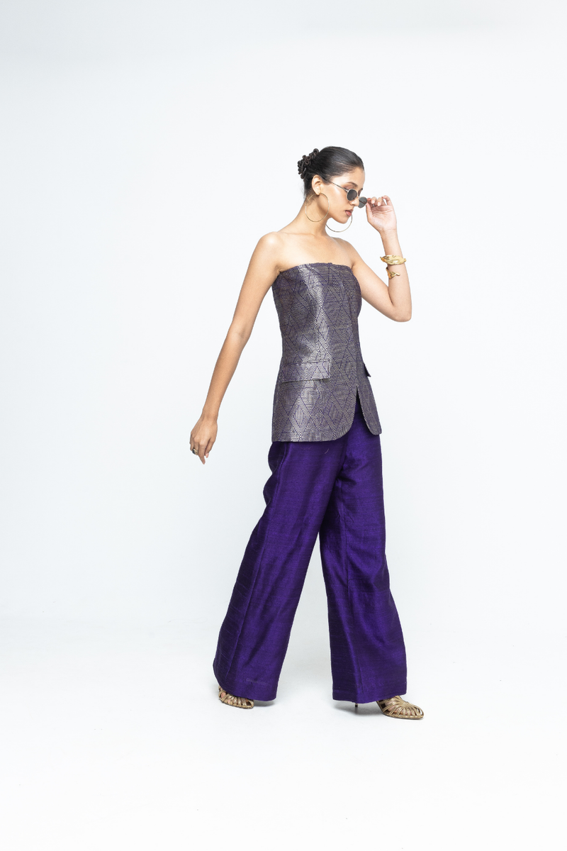 Tiya - Purple Tube Jacket set - Purple