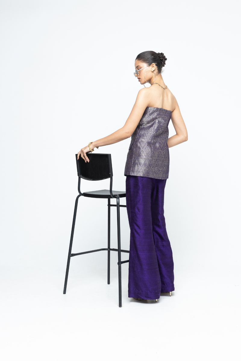 Tiya - Purple Tube Jacket set - Purple