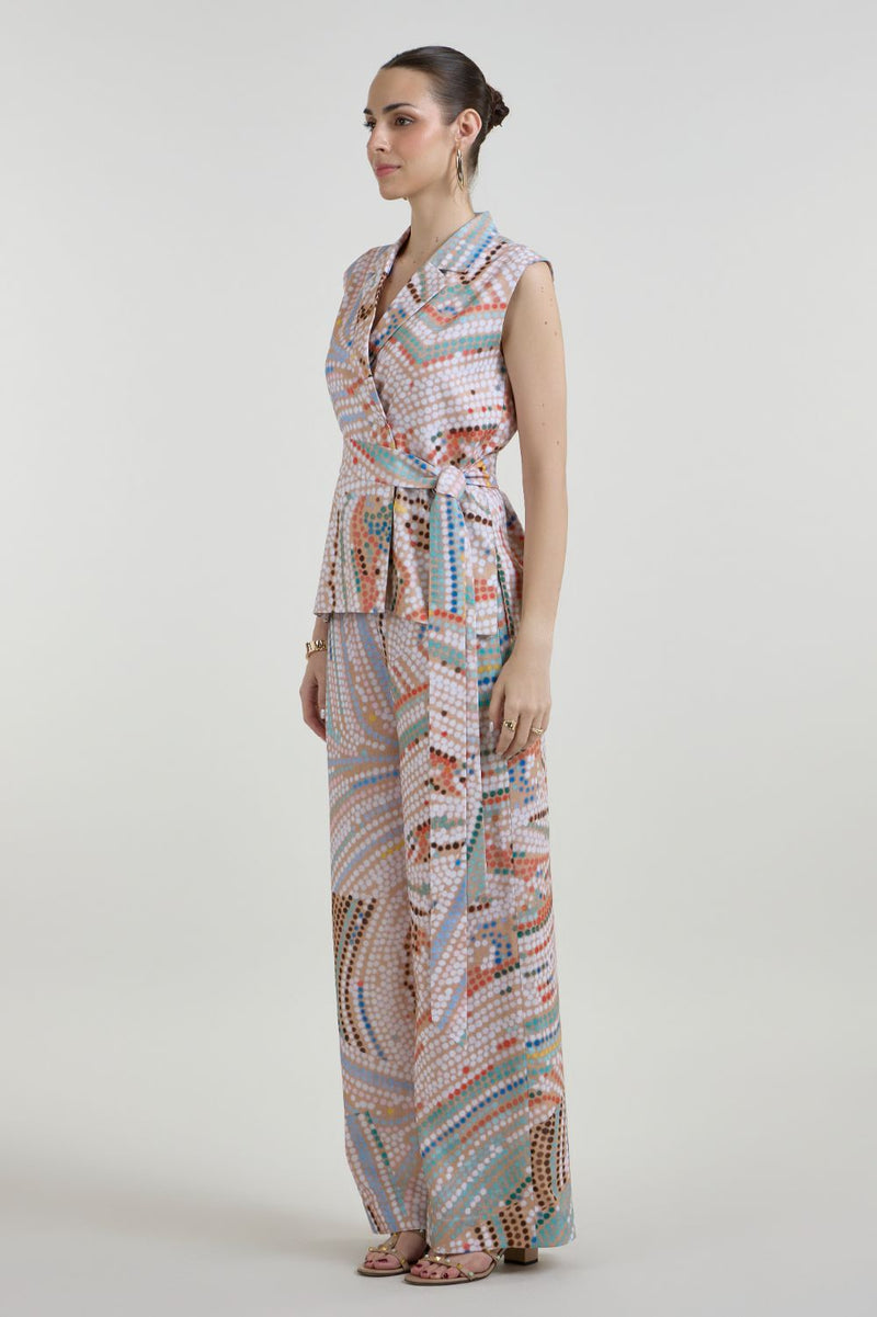 Daphne Blazer Set linen co-ord set by SOBARIKO in multicolor for women in Singapore