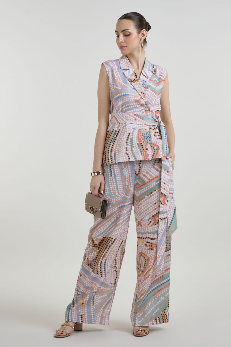 Daphne Blazer Set linen co-ord set by SOBARIKO in multicolor for women in Singapore