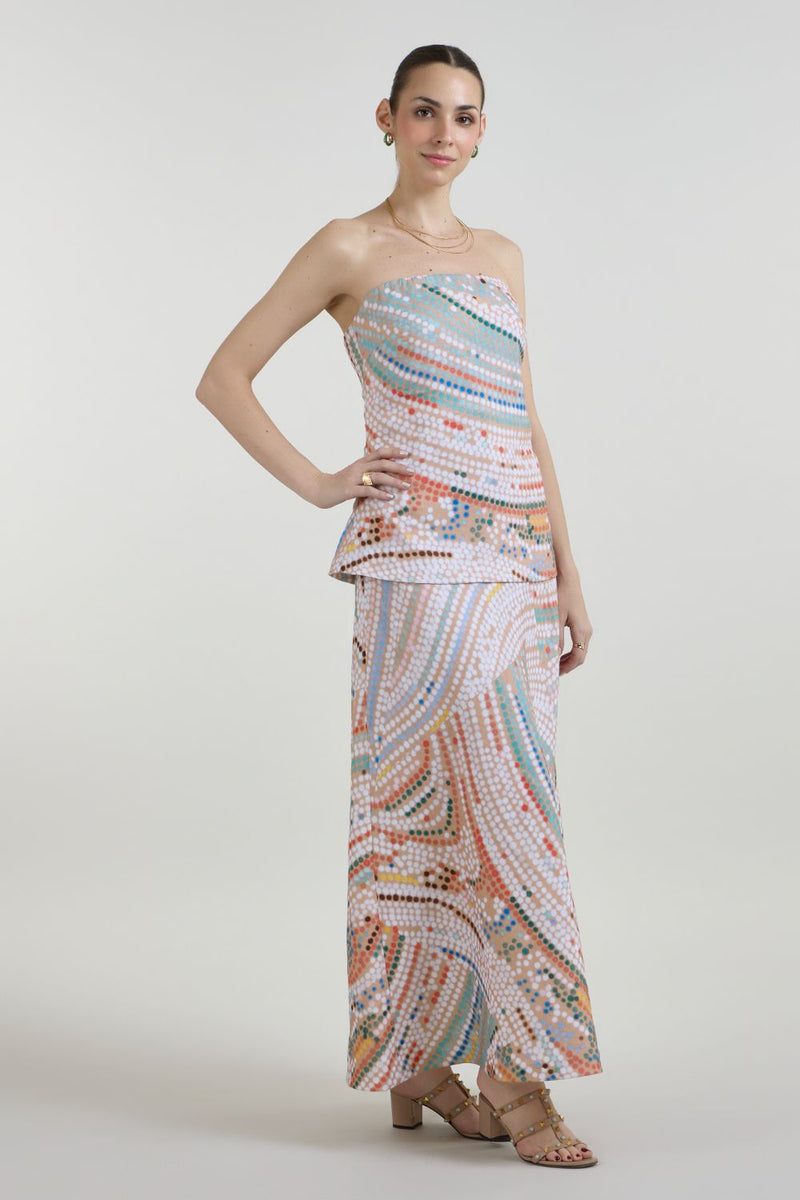 Daphne Strapless 2-1 Dress linen dress by SOBARIKO for women in Singapore