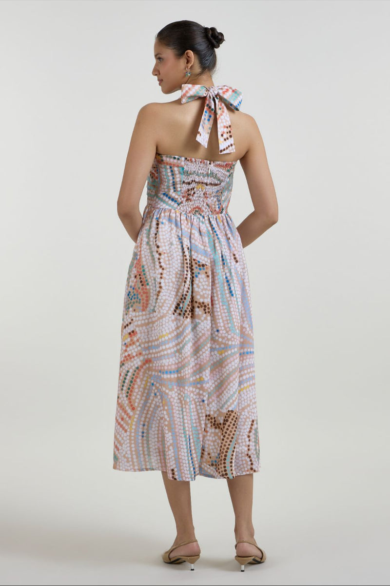Daphne Halter Dress linen dress by SOBARIKO for women in Singapore