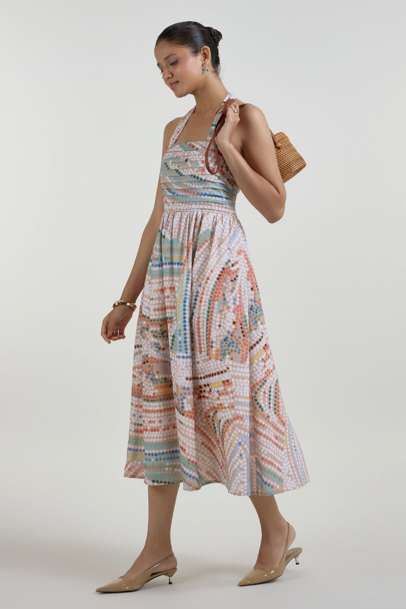 Daphne Halter Dress linen dress by SOBARIKO for women in Singapore