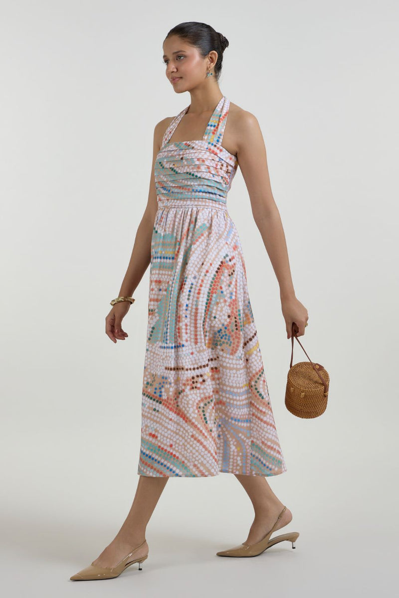 Daphne Halter Dress linen dress by SOBARIKO for women in Singapore