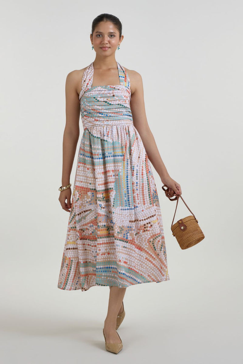 Daphne Halter Dress linen dress by SOBARIKO for women in Singapore