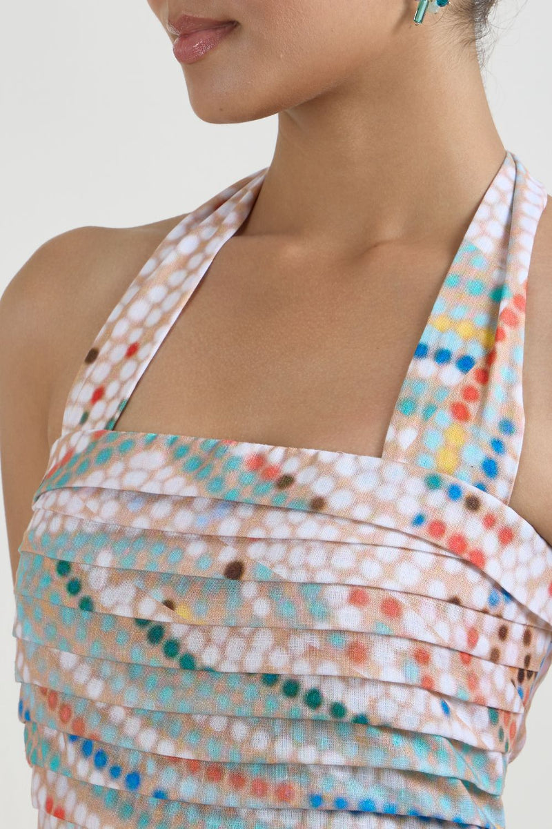 Daphne Halter Dress linen dress by SOBARIKO for women in Singapore
