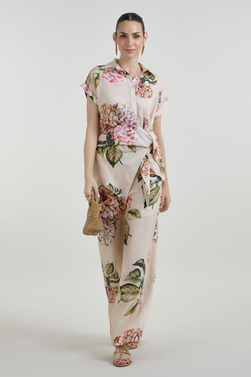 Hazel Twist Co-ord Set linen co-ord set by SOBARIKO in light yellow for women in Singapore