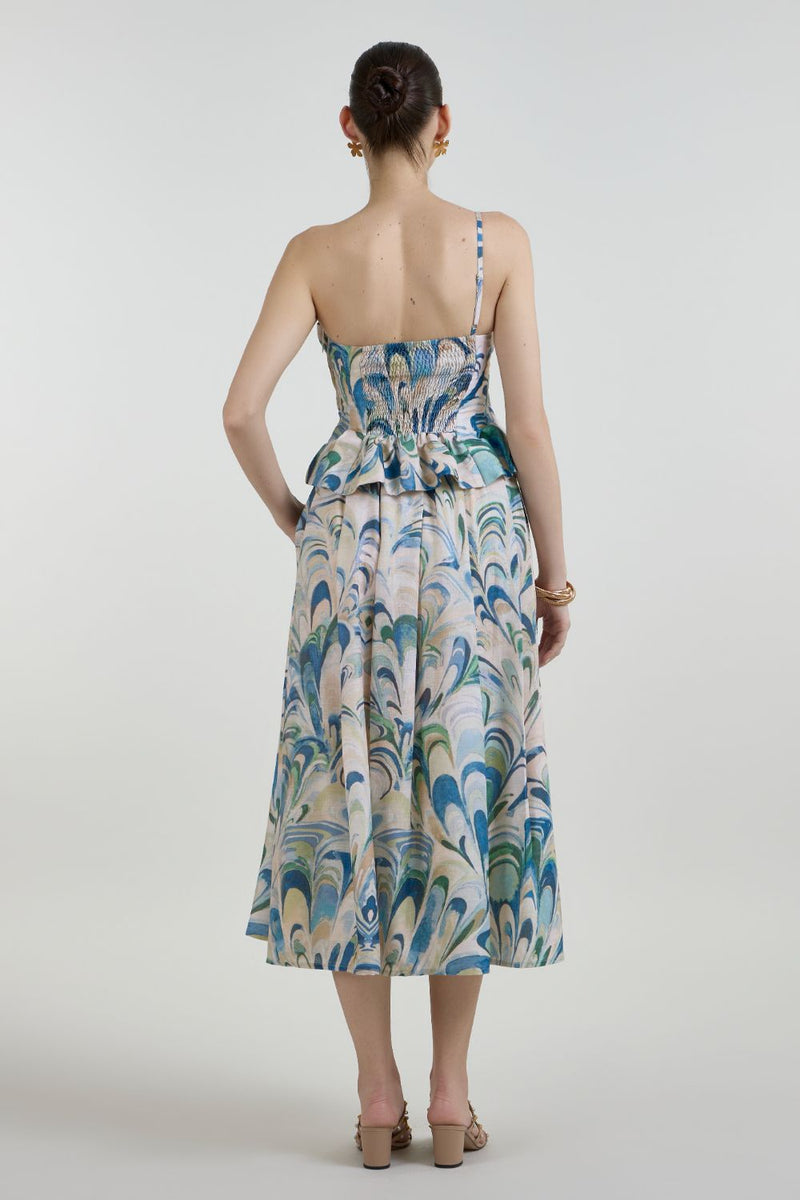 Penelope Fanfare Set linen co-ord set by SOBARIKO in beige for women in Singapore